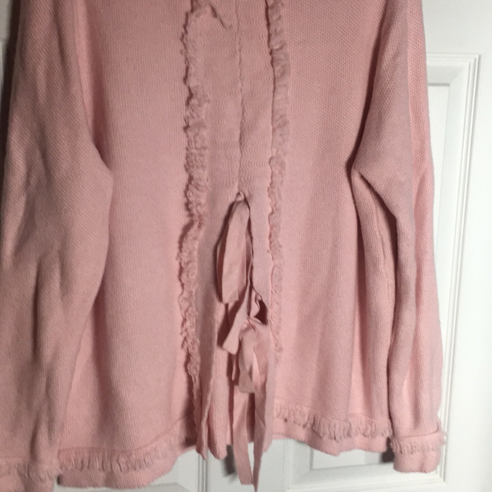 Olivia Warren Blush Pink Tie Back Sweater